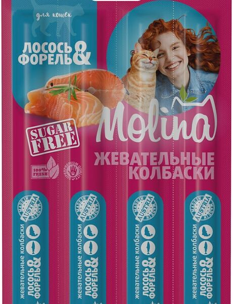 Лакомство для кошек Molina Лосось-форель 20г