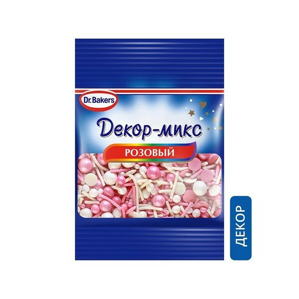 Посыпка кондитерская Dr.Bakers Декор-микс Розовый 10г