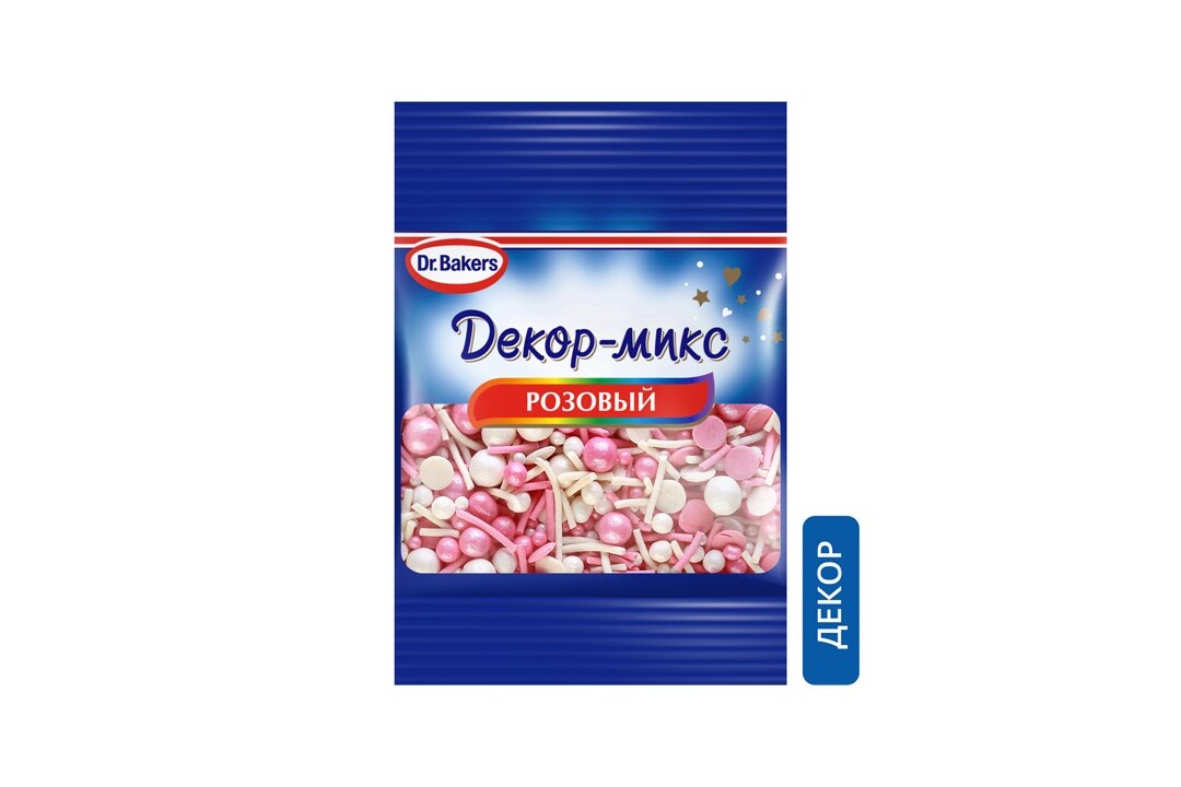 

Посыпка кондитерская Dr.Bakers Декор-микс Розовый 10 г