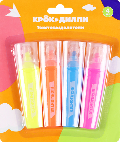 Набор текстовыделителей КРОК&ДИЛЛИ 4 цвета
