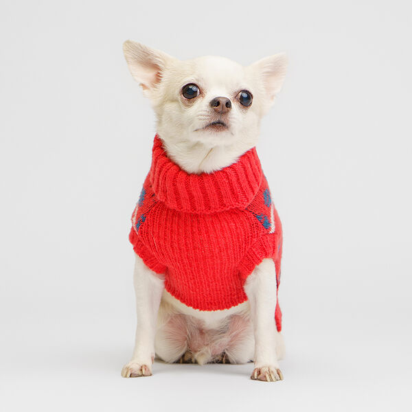 Свитер оранжевый с узором S