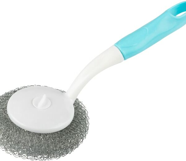 Губка для мытья посуды Рыжий кот с рукояткой