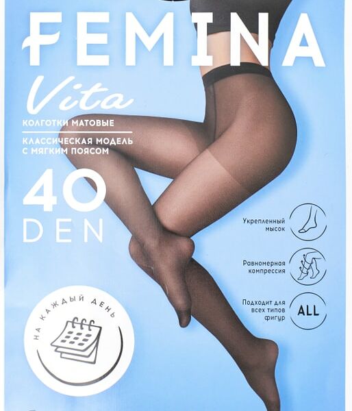 Колготки Femina Vita 40 Nero Размер 4