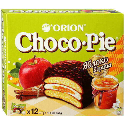 Пирожное Choco Pie Orion Яблоко-корица