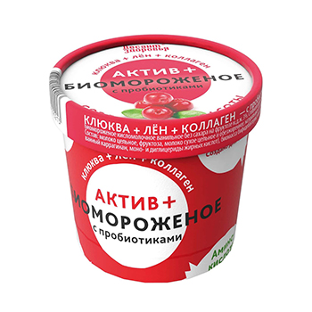 

Биомороженое ванильное Актив+ Десант Здоровья с коллагеном, льном и клюквой 45 г