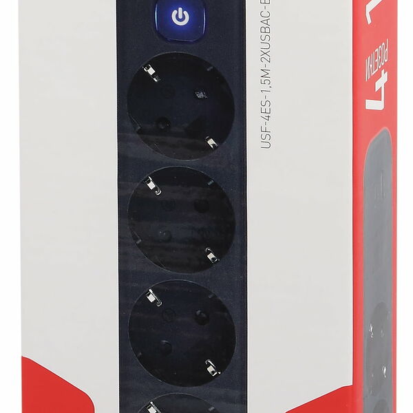 Сетевой фильтр Эра 4 розетки USB-C, 1,5 м