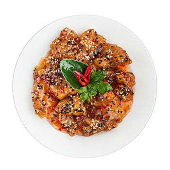Цыпленок жареный в азиатском соусе с кунжутом