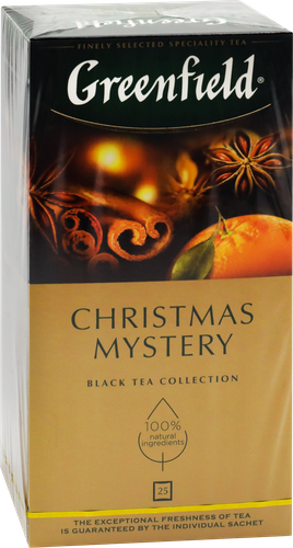 

Чай Greenfield Christmas Mystery чёрный в пакетиках 25 шт х 1,5 г