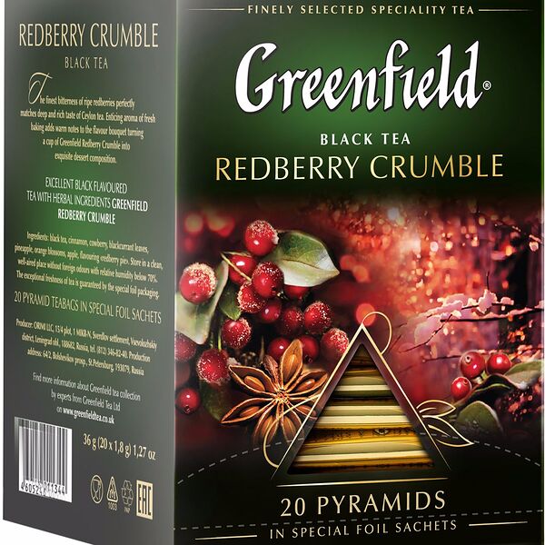 Чай Greenfield Redberry Crumble черный 20х1.8 г
