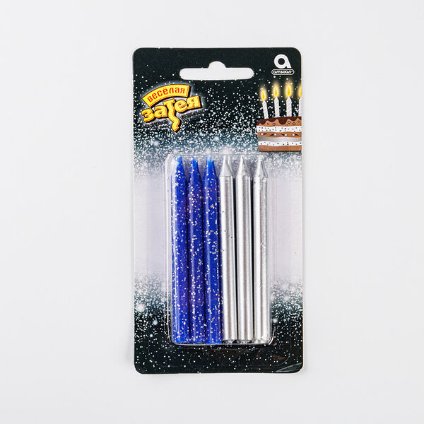 Свечи для торта Весёлая затея, в ассортименте, 12 шт.