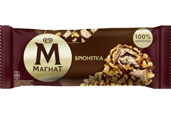 Мороженое эскимо Магнат в шоколаде покрытое хрустящими орешками Брюнетка 74 г