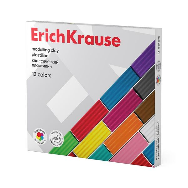 Пластилин 12 цв 192 г эрихкраузе базис 50558