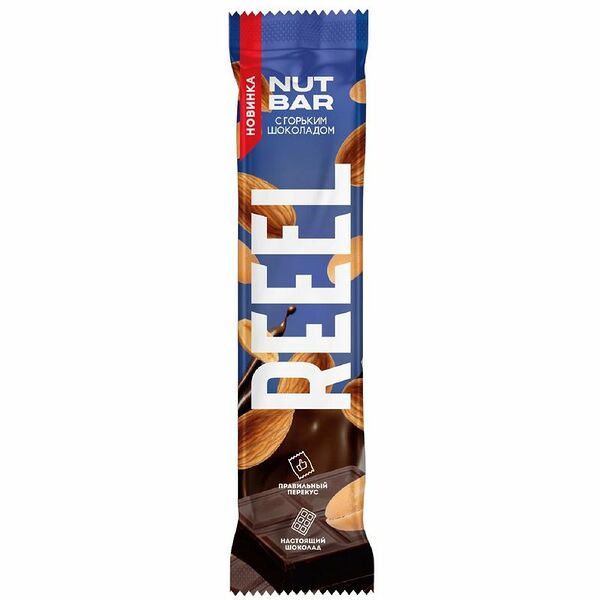 Батончик Reeel ореховый с горьким шоколадом 30 г