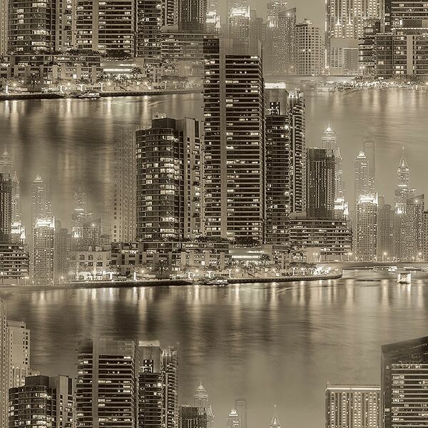 Обои Semre Дубаи, горячее тиснение на флизелиновой основе, коричневый, 1.06х10 м