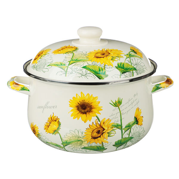 Rастрюля эмалированная Vetta Gодсолнухи, 24см, 5,0л, индукция