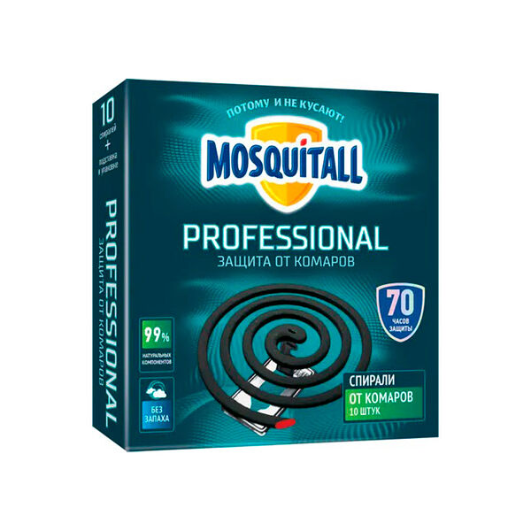 Спирали Профессиональная защита от комаров 10шт Гринфилд 125г MOSQUITALL