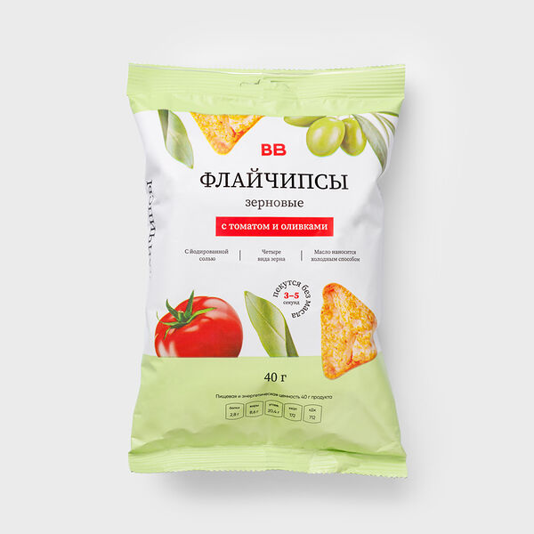 Флайчипсы зерновые с томатом и оливками