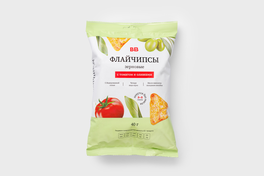 

Флайчипсы ВкусВилл зерновые с томатом и оливками 40 г