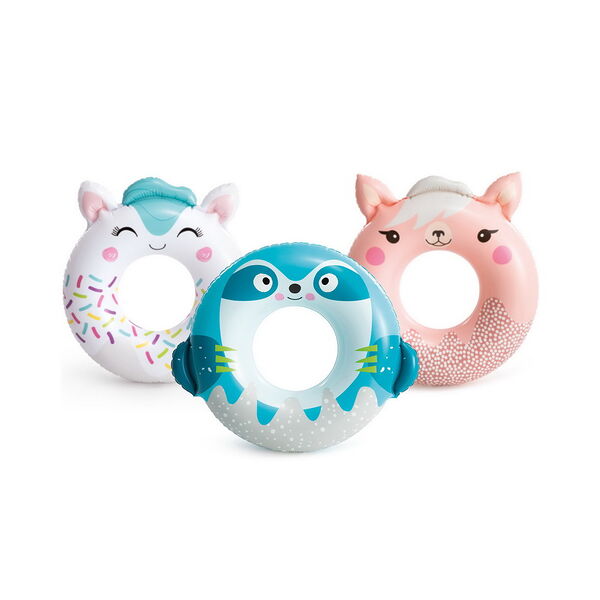 Надувной круг милые зверята, 3 вида 59266np