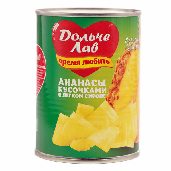 Ананасы кусочками в сиропе ТМ Дольче Лав