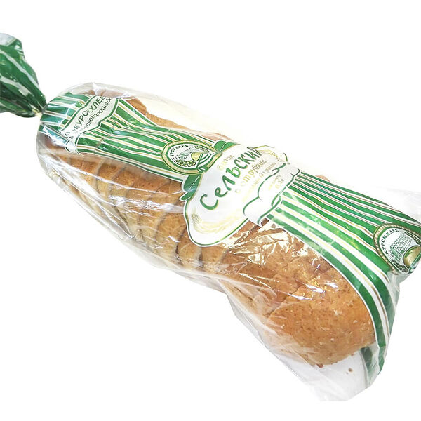 Батон Курскхлеб Сельский с отрубями, в нарезке