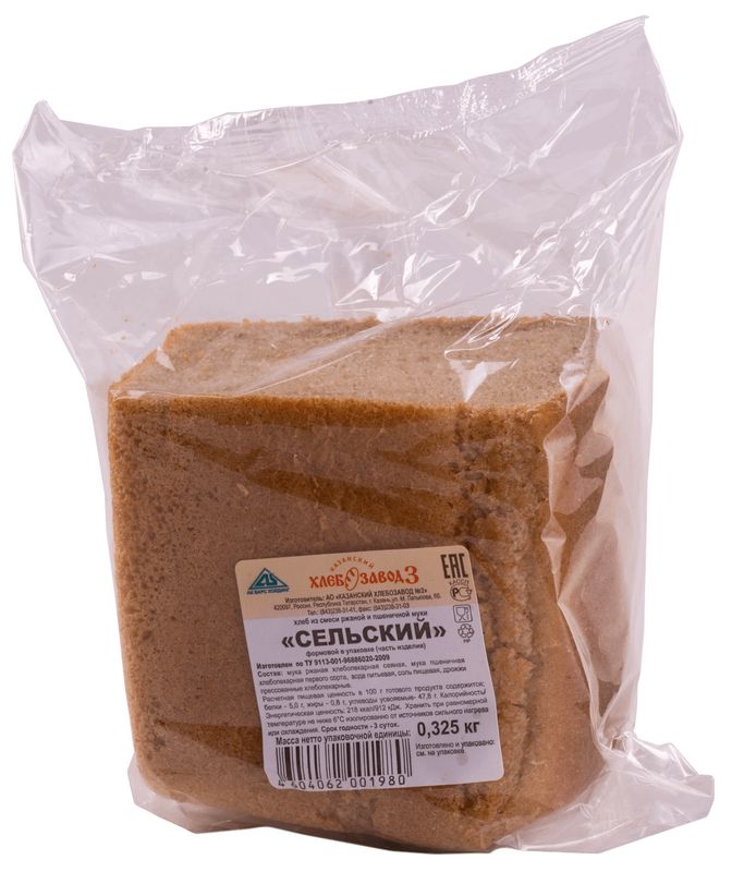 

Хлеб Казанский Хлебозавод №3 Сельский формовой 325 г