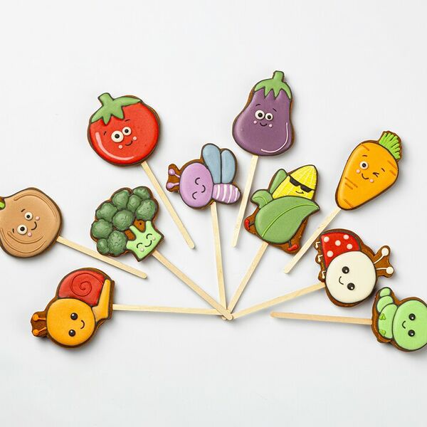 Пряник имбирный Веселая игра на палочке, в ассортименте, 1 шт, 40г