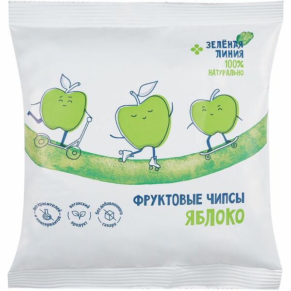 Чипсы фруктовые яблочные Зелёная Линия