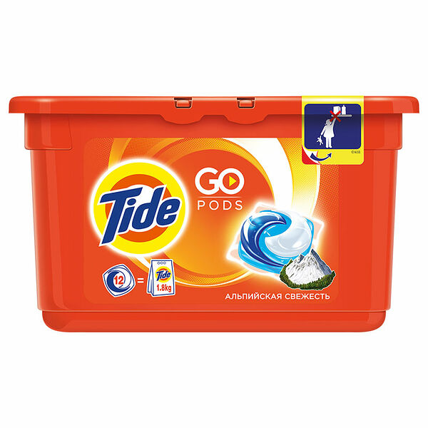 Капсулы для стирки Tide Альпийская свежесть 3 in 1 Pods, 12 шт.