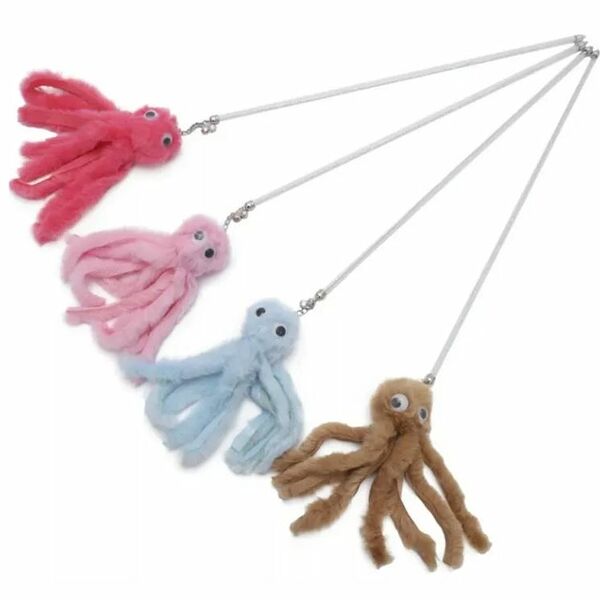 Игрушка-дразнилка для кошек Осьминог на цепочке в ассортименте 1шт 268525