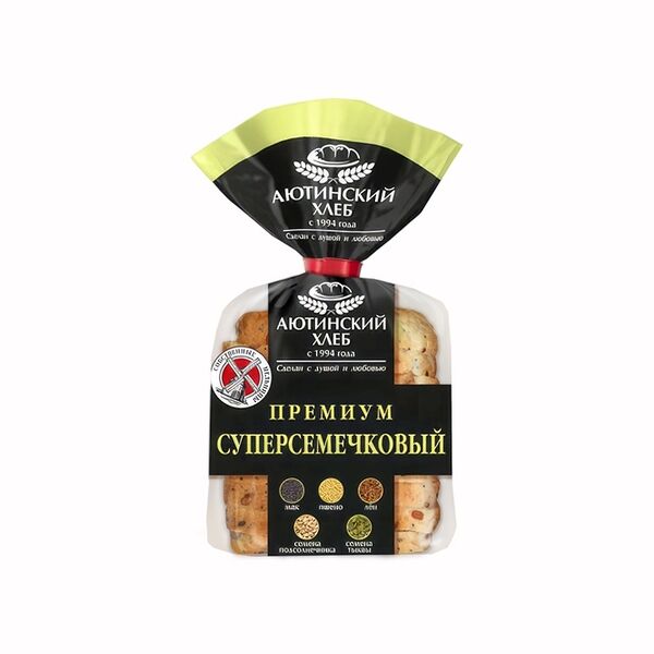 Хлеб Аютинский Хлеб Премиум Суперсемечковый пшеничный тостовый в нарезке 330г