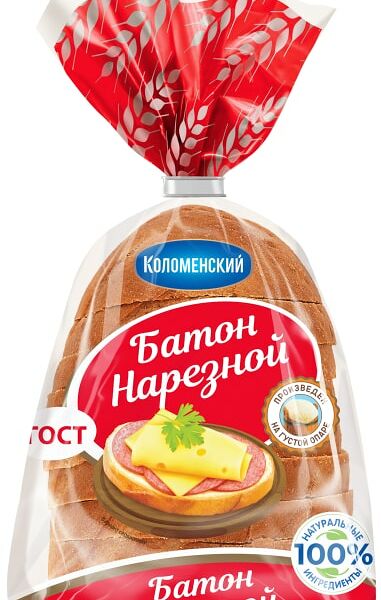 Батон Коломенский Нарезной нарезка 200г