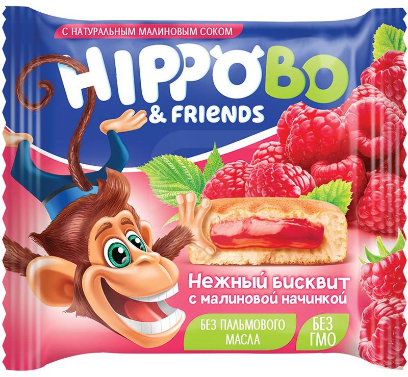 

Пирожное Hippo Bo & Friends бисквитное с малиновой начинкой