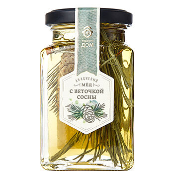Мёд Медовый Дом акациевый с веточкой сосны 320 г