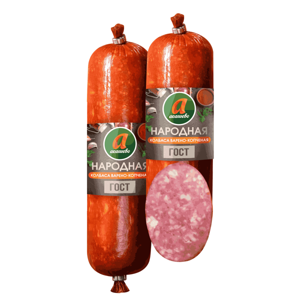 Колбаса варено-копченая Акашево Народная 350 г