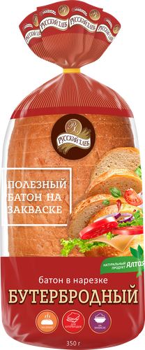 

Батон РУССКИЙ ХЛЕБ Бутербродный, в нарезке, 350г