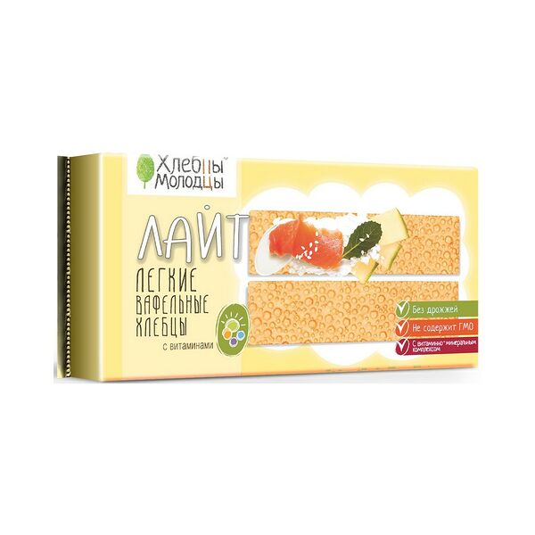 Хлебцы Хлебцы-молодцы лайт вафельные с витаминами 70 гр