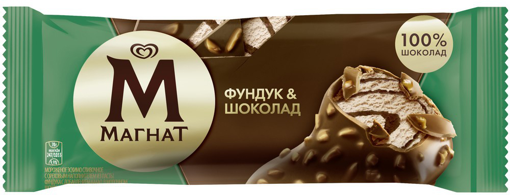 

Мороженое сливочное Магнат в молочном шоколаде фундук шоколад 70 г
