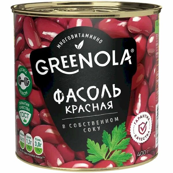Фасоль GREENOLA красная собственном соку 400г