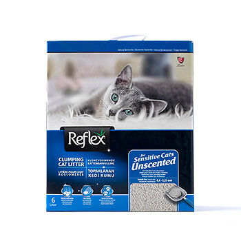 Наполнитель для кошачьего туалета Reflex комкующийся бентонитовый для кошачьего туалета гипоаллергенный без запаха 6л, Турция