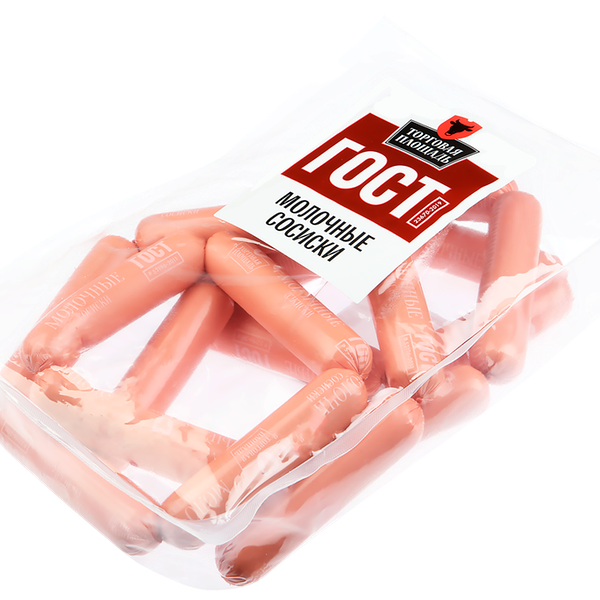 Сосиски ТОРГОВАЯ ПЛОЩАДЬ Молочные п/а кат.Б МГС вес до 600г