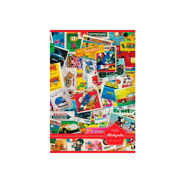 Тетрадь Ностальгия 96л А4ф клетка на скобе мат ламин тиснение 96Т4лтВ1