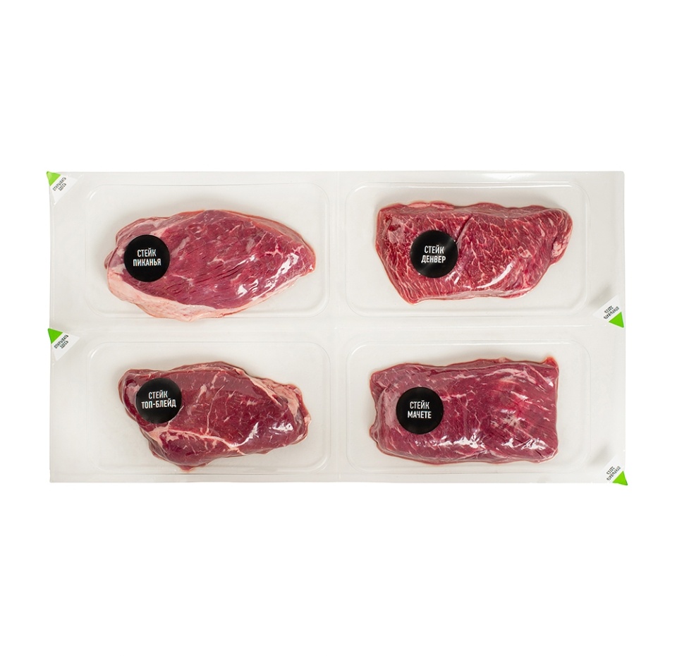 

Набор говяжьих альтернативных стейков, Мяsoet Meat Company, 1 кг, Россия