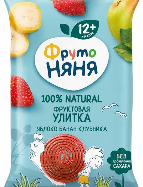 Фруктовые улитки Фруто Няня из яблок, бананов и клубники 15г