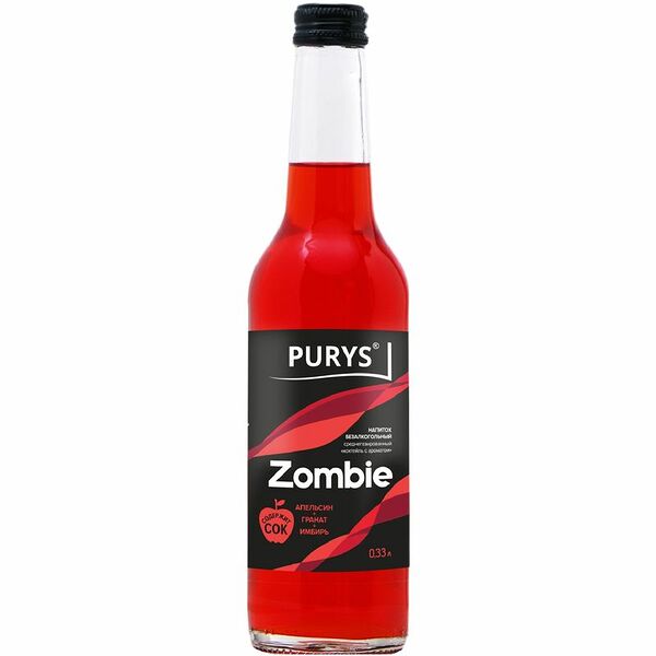 Напиток безалкогольный Purys Zombie апельсин-гранат-имбирь среднегазированный