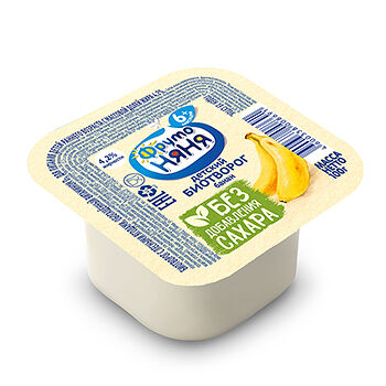 Биотворог ФрутоНяня банан, с 6 месяцев, 4.2%, без сахара