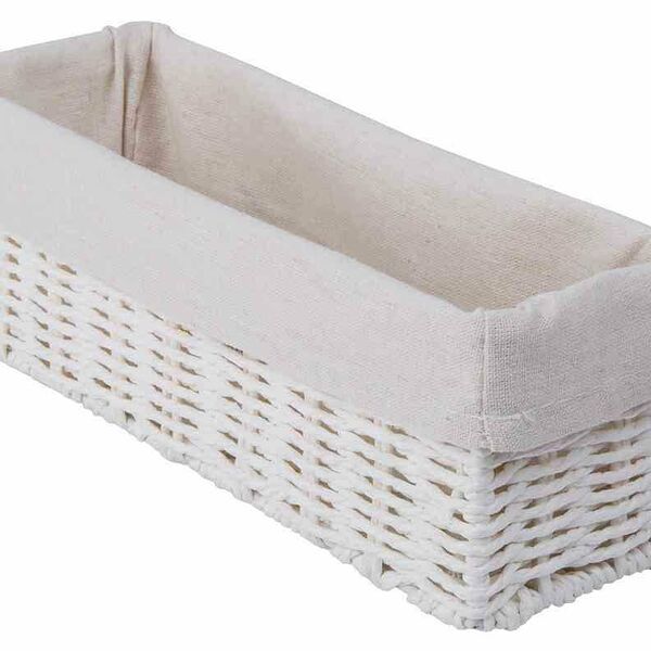 Корзина стеллажная Handy Home бумажный шпагат белая, 30x10x10 см