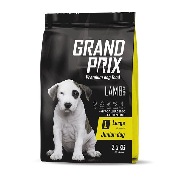 Корм для щенков крупных пород Grand Prix Junior Large с ягнёнком и рисом