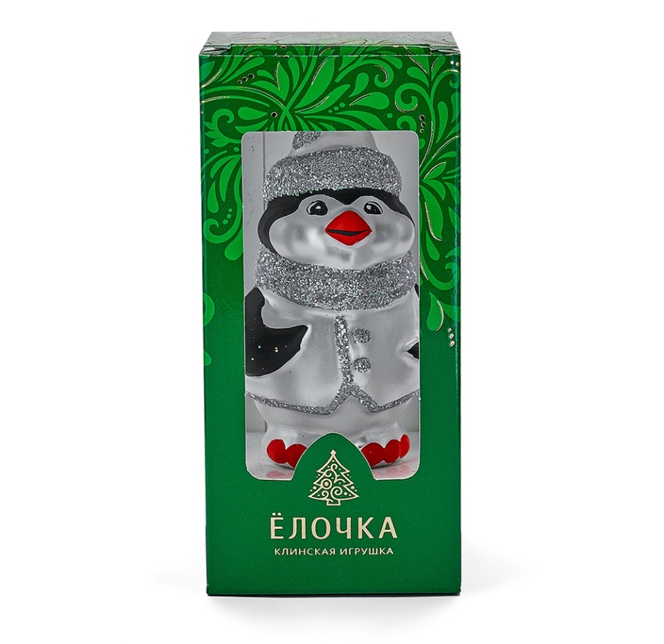

Игрушка для елки Елочка «Коллекция Традиции» Пингвин 8см, стекло, Россия