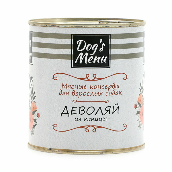 Корм консервированный для собак деволяй из птицы ТМ Dog's menu (Догс меню)